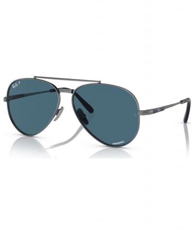 Unisex Polarized Sunglasses Aviator II Titanium 58 Gunmetal $51.04 Unisex