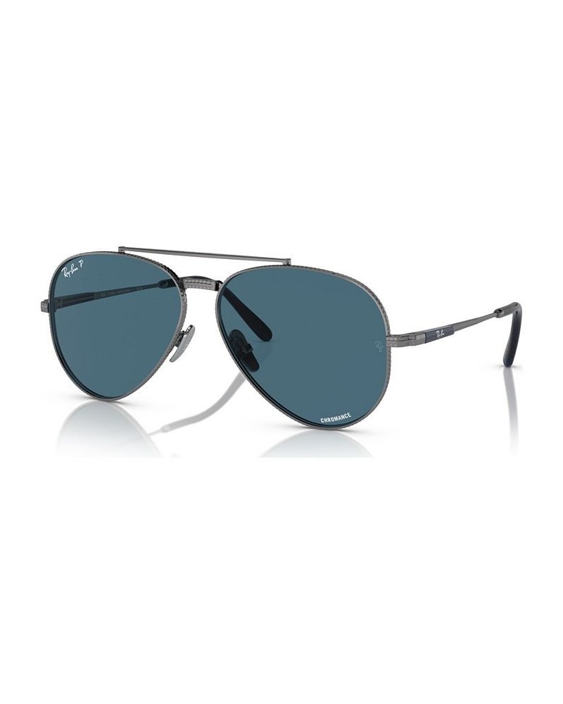 Unisex Polarized Sunglasses Aviator II Titanium 58 Gunmetal $51.04 Unisex