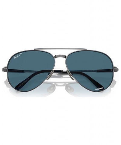 Unisex Polarized Sunglasses Aviator II Titanium 58 Gunmetal $51.04 Unisex