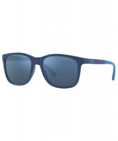 Men's Sunglasses EA4184 49 Matte Blue $20.64 Mens