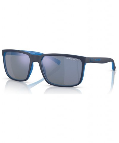 Unisex Polarized Sunglasses AN425158-ZP Matte Top Navy on Light Blue $26.32 Unisex