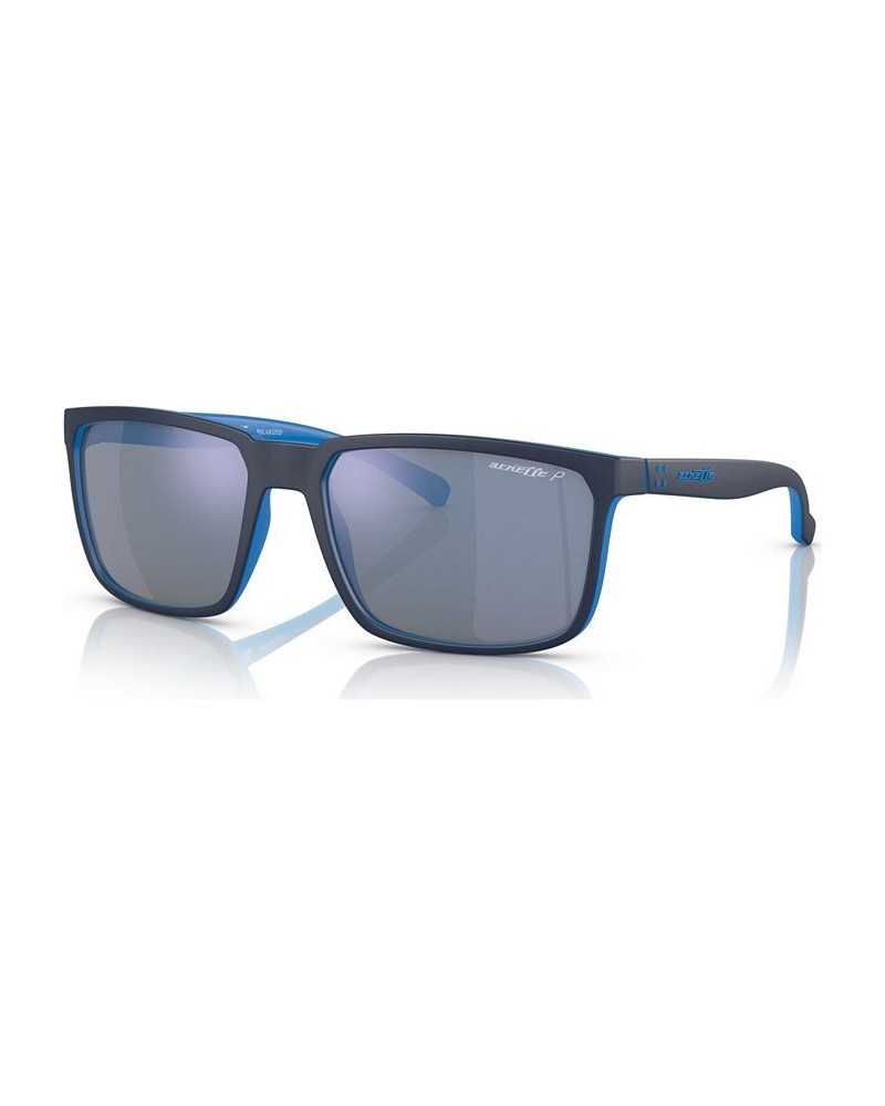 Unisex Polarized Sunglasses AN425158-ZP Matte Top Navy on Light Blue $26.32 Unisex