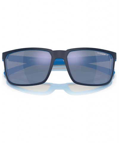 Unisex Polarized Sunglasses AN425158-ZP Matte Top Navy on Light Blue $26.32 Unisex