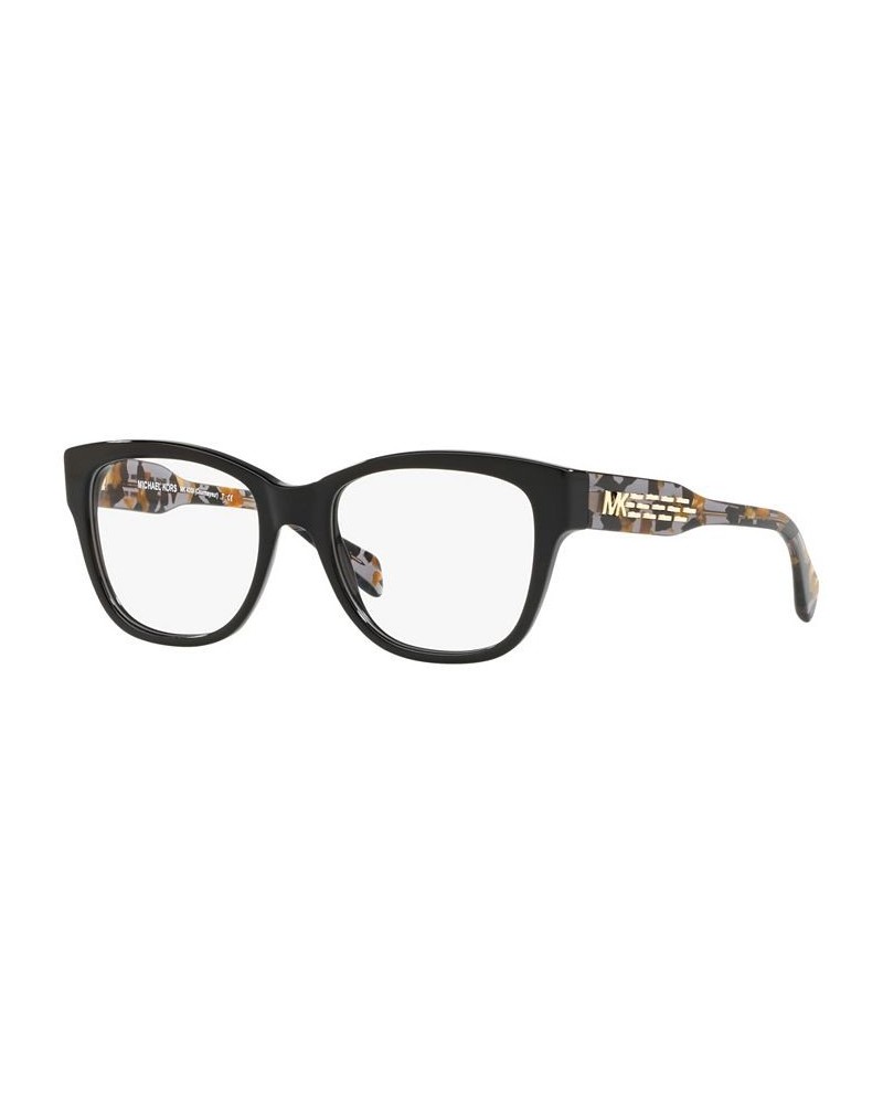 MK4059 Courmayeur Women's Square Eyeglasses Black $23.38 Womens