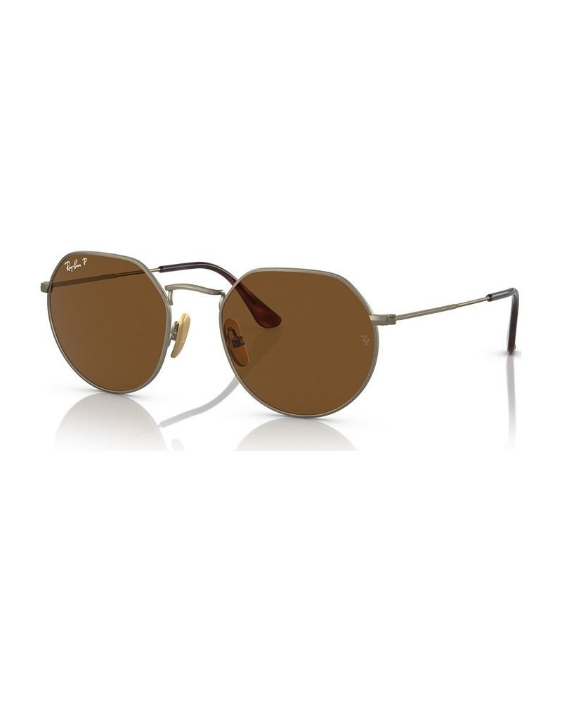 Unisex Polarized Sunglasses RB816551-P Demi Gloss Antique Gold-Tone $89.80 Unisex