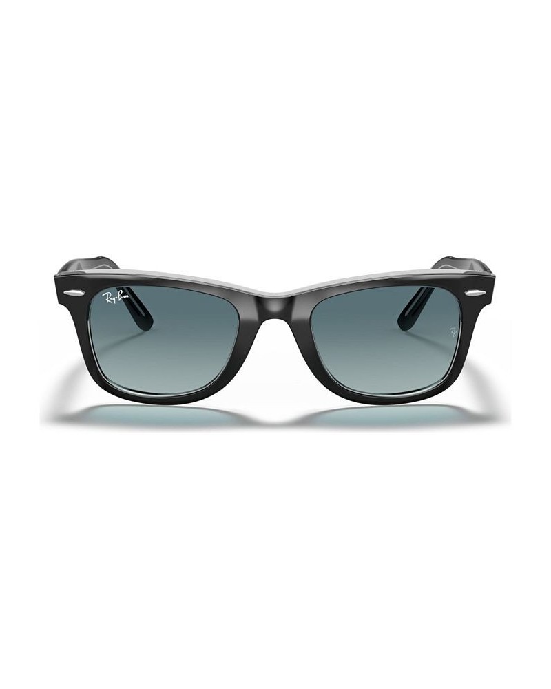 WAYFARER Sunglasses RB2140 50 BLACK ON TRASPARENT/GRADIENT BLUE $19.58 Unisex