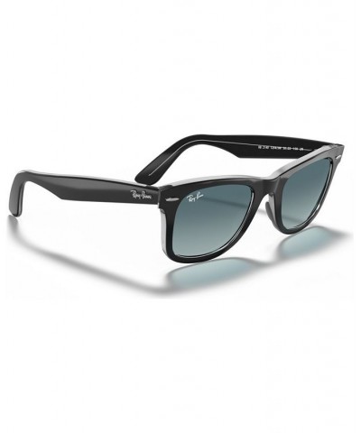 WAYFARER Sunglasses RB2140 50 BLACK ON TRASPARENT/GRADIENT BLUE $19.58 Unisex