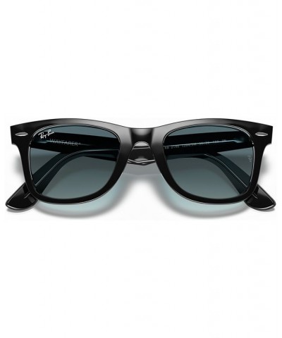 WAYFARER Sunglasses RB2140 50 BLACK ON TRASPARENT/GRADIENT BLUE $19.58 Unisex