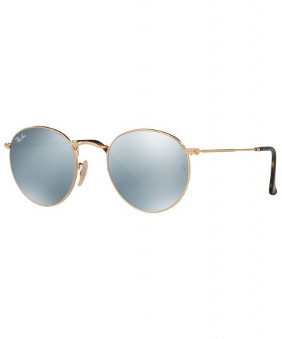 Sunglasses RB3447N ROUND FLAT LENSES GOLD SHINY/GREY MIRROR $20.05 Unisex