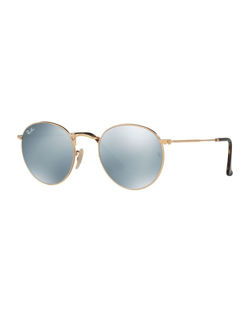 Sunglasses RB3447N ROUND FLAT LENSES GOLD SHINY/GREY MIRROR $20.05 Unisex