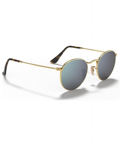 Sunglasses RB3447N ROUND FLAT LENSES GOLD SHINY/GREY MIRROR $20.05 Unisex