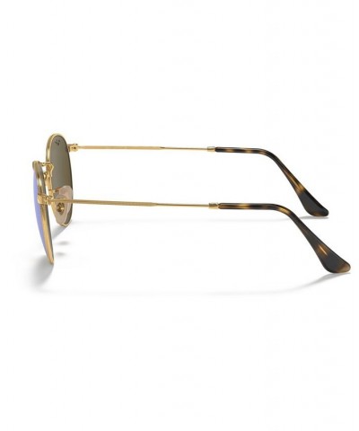 Sunglasses RB3447N ROUND FLAT LENSES GOLD SHINY/GREY MIRROR $20.05 Unisex