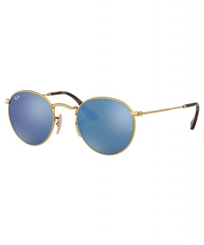 Sunglasses RB3447N ROUND FLAT LENSES GOLD SHINY/GREY MIRROR $20.05 Unisex