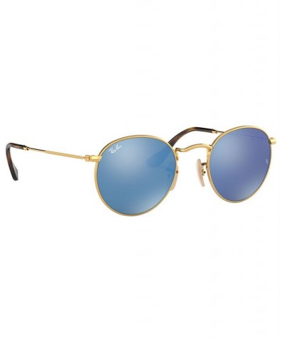 Sunglasses RB3447N ROUND FLAT LENSES GOLD SHINY/GREY MIRROR $20.05 Unisex