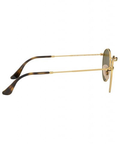 Sunglasses RB3447N ROUND FLAT LENSES GOLD SHINY/GREY MIRROR $20.05 Unisex