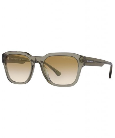 Men's Sunglasses EA4175 55 Shiny Transparent Blue $24.08 Mens