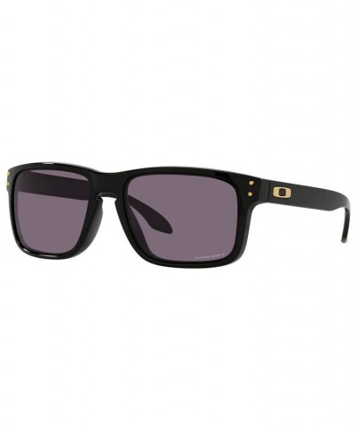 Men's Low Bridge Fit Sunglasses OO9244 56 Polished Black $41.04 Mens