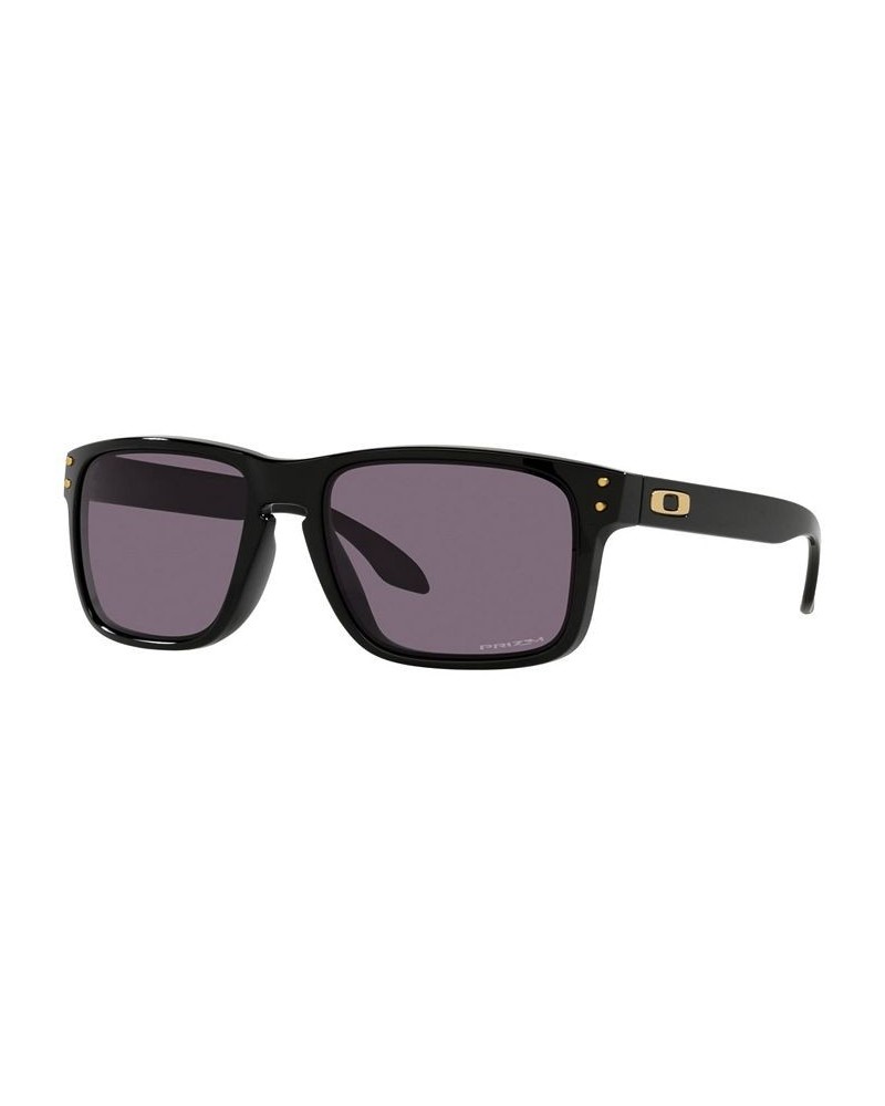 Men's Low Bridge Fit Sunglasses OO9244 56 Polished Black $41.04 Mens