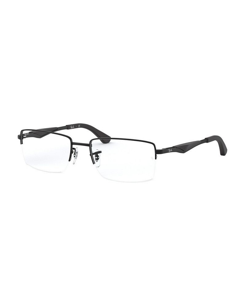 RX6285 Unisex Rectangle Eyeglasses Matte Blac $47.75 Unisex