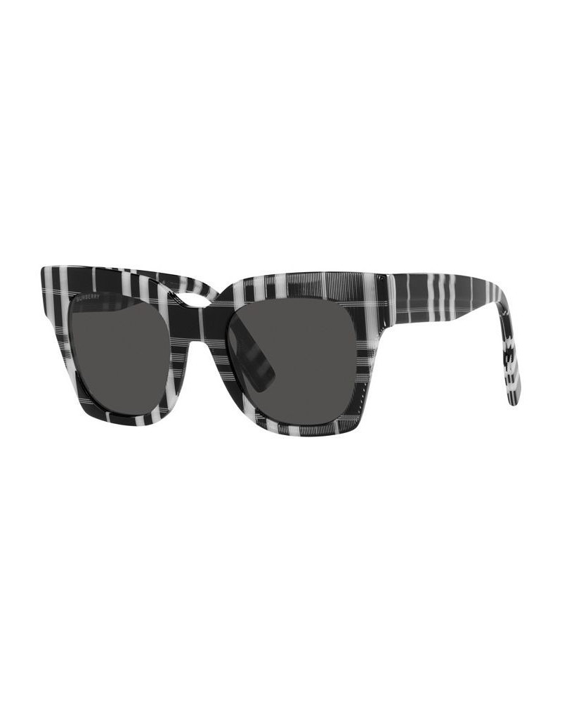 Women's Sunglasses BE4364 KITTY 49 Check White/Black $39.34 Womens