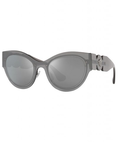 Women's Sunglasses VE2234 53 Transparent Gray Mirror Silver-Tone $58.65 Womens
