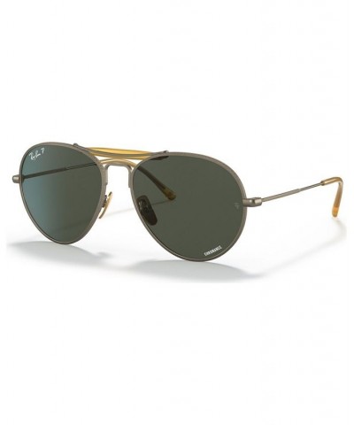 Unisex Polarized Sunglasses RB8063 55 Titanium Demi Gloss Antique-like Gold-Tone $102.08 Unisex