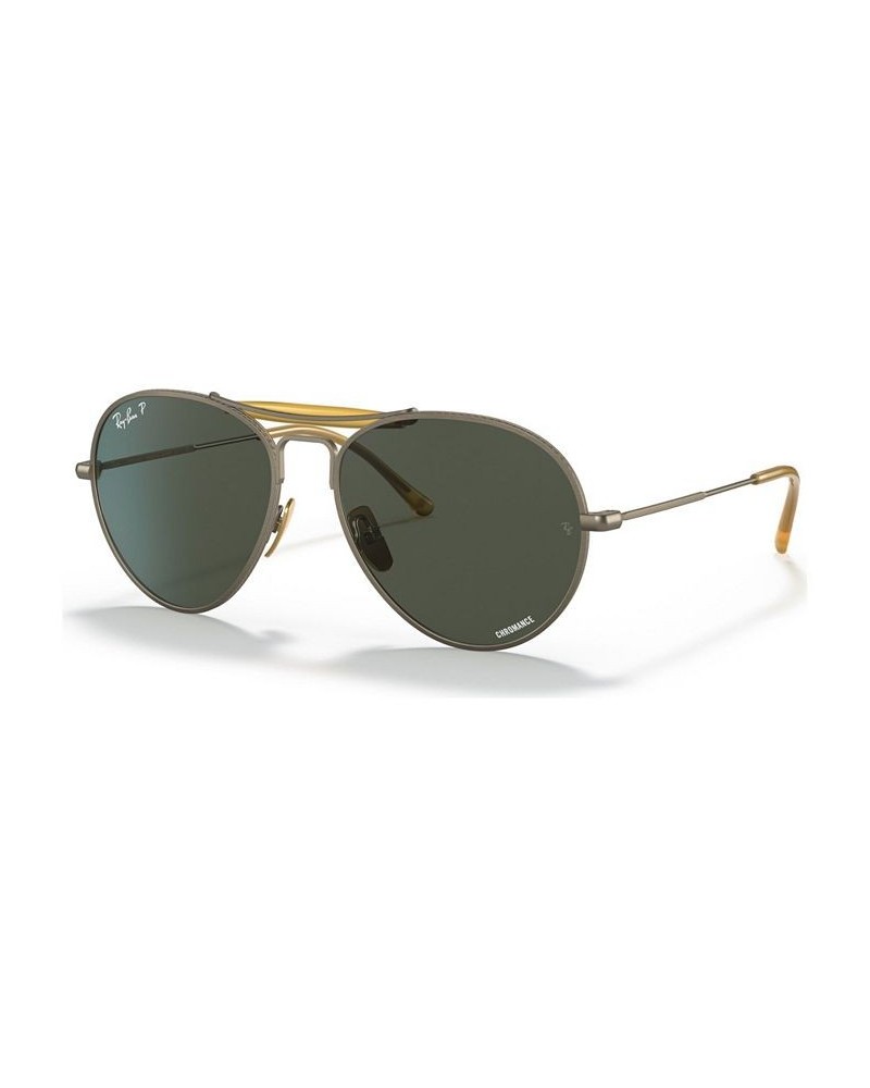 Unisex Polarized Sunglasses RB8063 55 Titanium Demi Gloss Antique-like Gold-Tone $102.08 Unisex