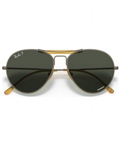 Unisex Polarized Sunglasses RB8063 55 Titanium Demi Gloss Antique-like Gold-Tone $102.08 Unisex