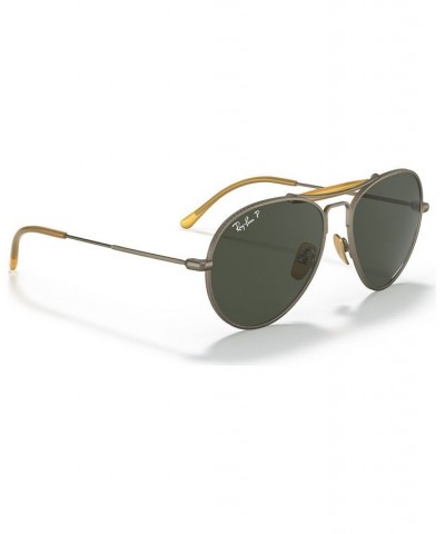 Unisex Polarized Sunglasses RB8063 55 Titanium Demi Gloss Antique-like Gold-Tone $102.08 Unisex