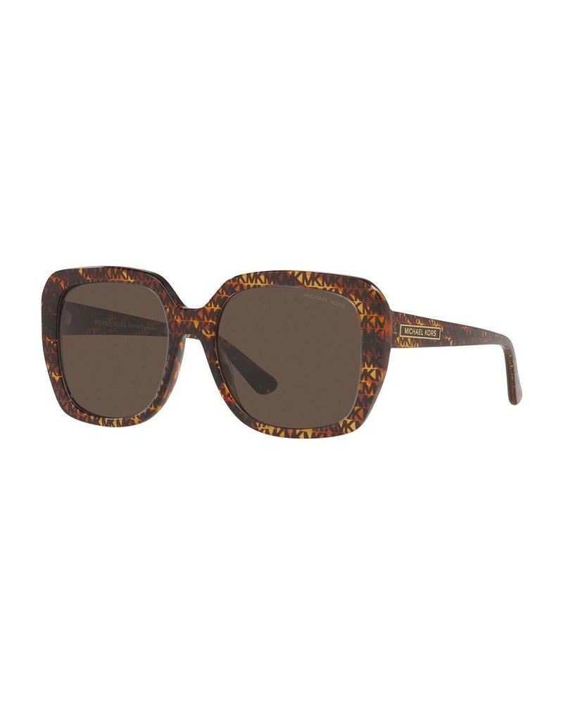 Women's Manhasset Sunglasses MK2140 55 MK LOGO PRINT TORTOISE/DARK GREY SOLID $28.62 Womens