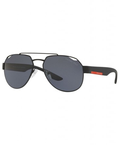 Men's Polarized Lifestyle Sunglasses PS 57US BLACK RUBBER/POLAR GREY $37.10 Mens