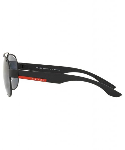 Men's Polarized Lifestyle Sunglasses PS 57US BLACK RUBBER/POLAR GREY $37.10 Mens