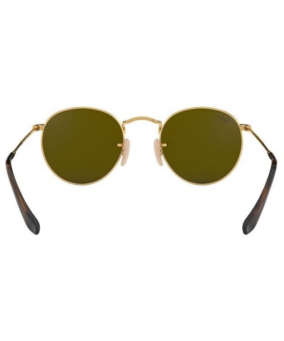 Sunglasses RB3447N ROUND FLAT LENSES GOLD SHINY/BLUE MIRROR $21.30 Unisex