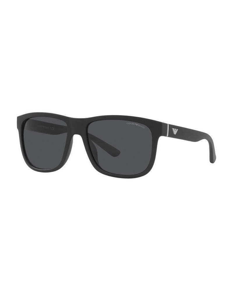 Men's Sunglasses EA4182U 57 Matte Black $47.52 Mens