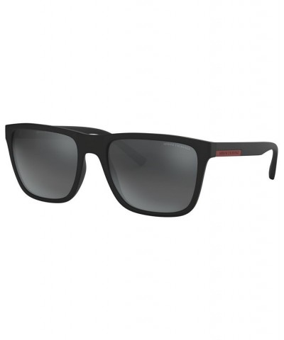 Men's Low Bridge Fit Sunglasses AX4080SF 57 Matte Black $23.78 Mens