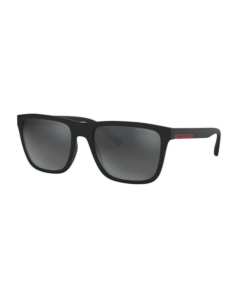 Men's Low Bridge Fit Sunglasses AX4080SF 57 Matte Black $23.78 Mens