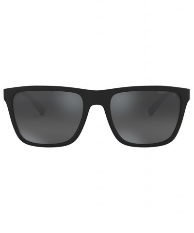 Men's Low Bridge Fit Sunglasses AX4080SF 57 Matte Black $23.78 Mens