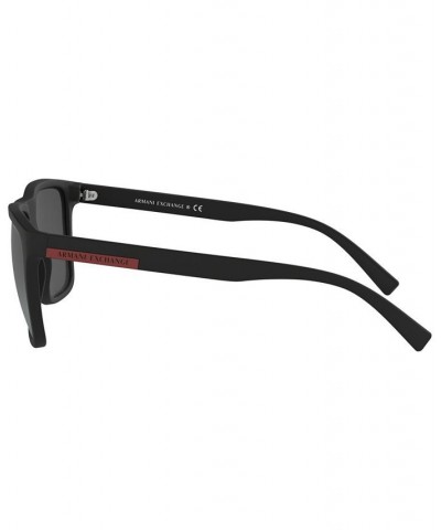 Men's Low Bridge Fit Sunglasses AX4080SF 57 Matte Black $23.78 Mens