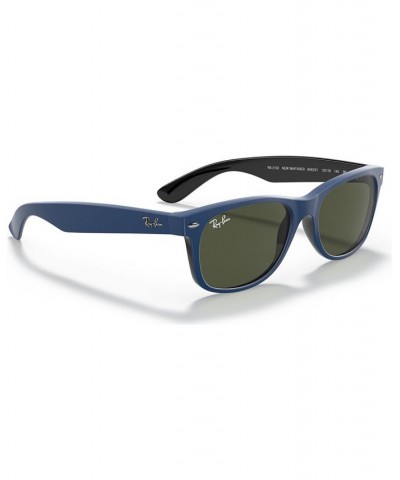 NEW WAYFARER Sunglasses RB2132 55 TOP RUBBER BLUE ON SHINY BLACK/GREEN $15.10 Unisex