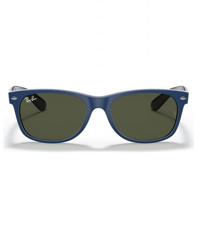 NEW WAYFARER Sunglasses RB2132 55 TOP RUBBER BLUE ON SHINY BLACK/GREEN $15.10 Unisex