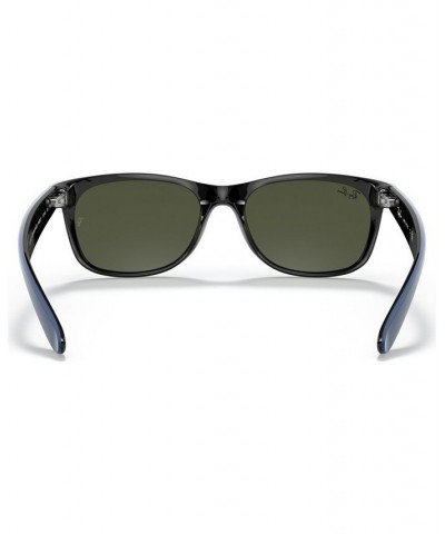 NEW WAYFARER Sunglasses RB2132 55 TOP RUBBER BLUE ON SHINY BLACK/GREEN $15.10 Unisex