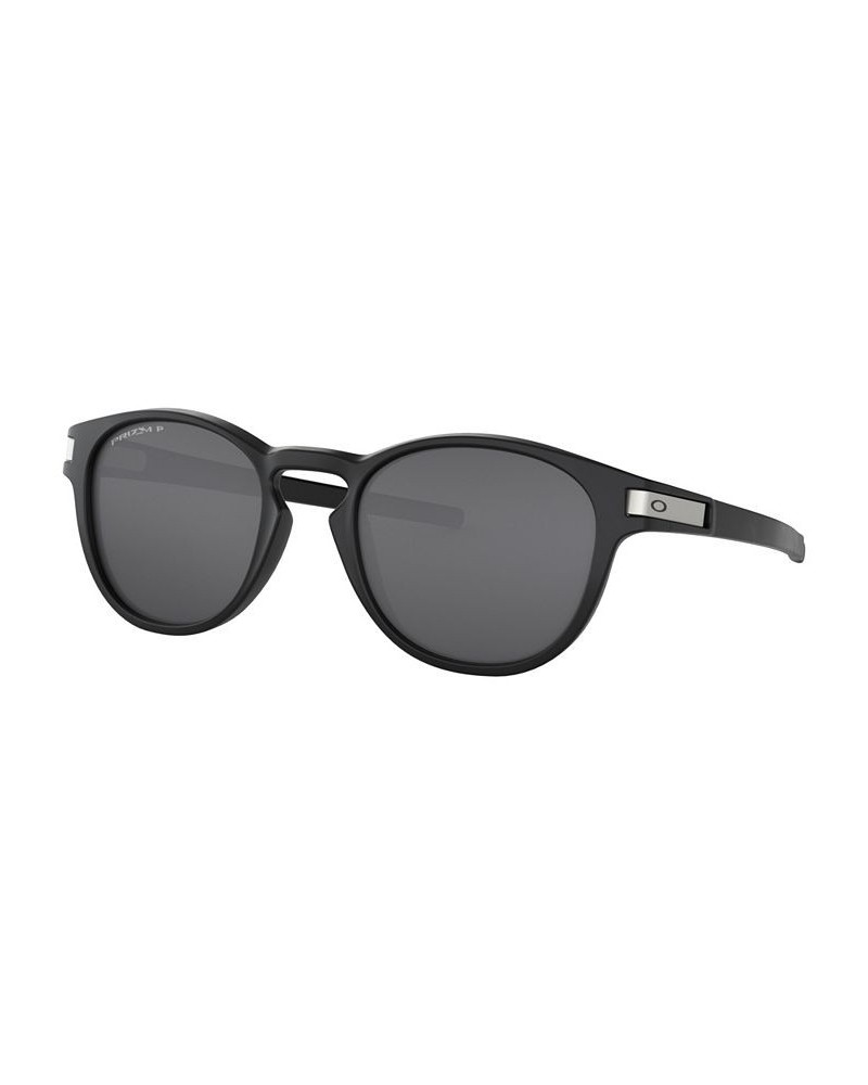 Men's Polarized Low Bridge Fit Sunglasses OO9349 Latch 53 Black $55.75 Mens