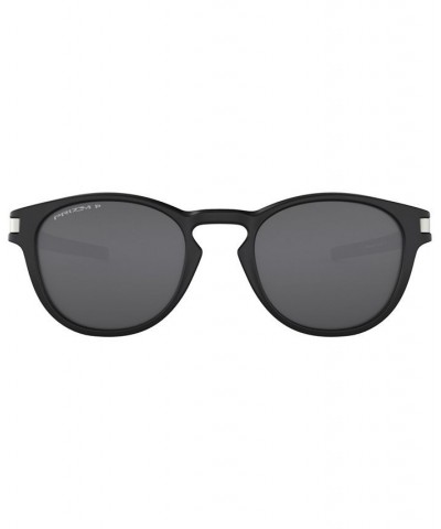 Men's Polarized Low Bridge Fit Sunglasses OO9349 Latch 53 Black $55.75 Mens