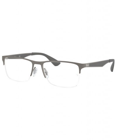 RX6335 Unisex Rectangle Eyeglasses Matte Gunm $30.43 Unisex