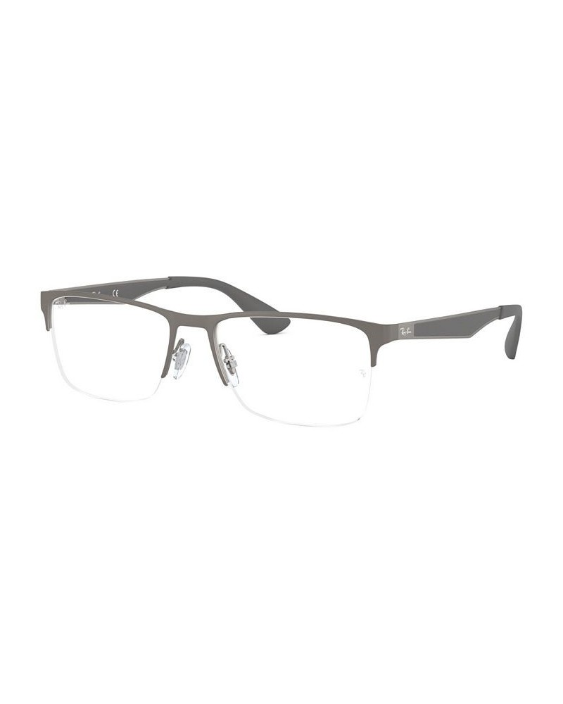 RX6335 Unisex Rectangle Eyeglasses Matte Gunm $30.43 Unisex