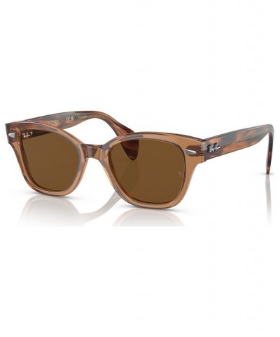 Unisex Low Bridge Fit Polarized Sunglasses RB0880SF53-P Transparent Brown $38.08 Unisex