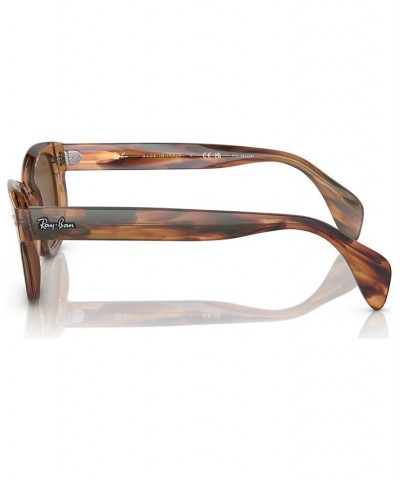 Unisex Low Bridge Fit Polarized Sunglasses RB0880SF53-P Transparent Brown $38.08 Unisex