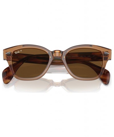 Unisex Low Bridge Fit Polarized Sunglasses RB0880SF53-P Transparent Brown $38.08 Unisex