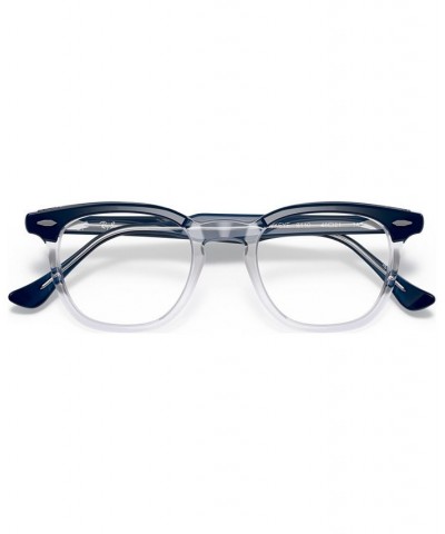 RB5398 HAWKEYE Unisex Square Eyeglasses Blue on Trasparent $39.38 Unisex