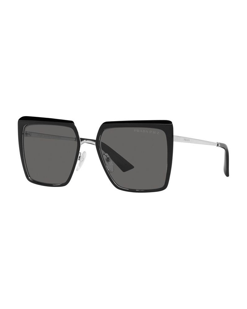 Women's Polarized Sunglasses PR 58WS 57 Black $136.50 Womens